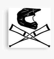 Enduro helmet with crutches Canvas Print