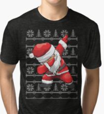 Funny Dabbing Santa Ugly Design Tri-blend T-Shirt