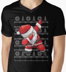 Funny Dabbing Santa Ugly Design Men's V-Neck T-Shirt