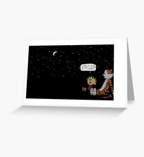 Calvin and Hobbes Night Sky Greeting Card