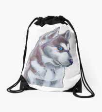 Siberian Husky Drawstring Bag