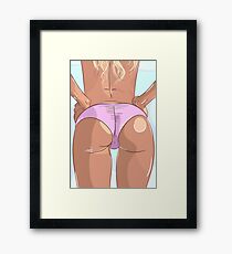 Sexy woman booty. Vector design print Framed Print