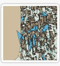 drawing and sketching abstract in blue with brown background Sticker