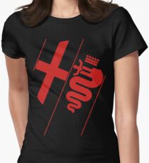 Alfa Romeo stripe (red) Women's Fitted T-Shirt