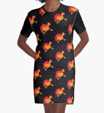 Thanksgiving Turkey on the RUN! Graphic T-Shirt Dress