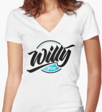 Camiseta entallada de cuello en V Willy POV Badge
