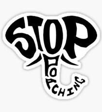 Stop Poaching Elephant: Black Sticker