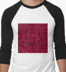 Red knitted textiles Men's Baseball ¾ T-Shirt
