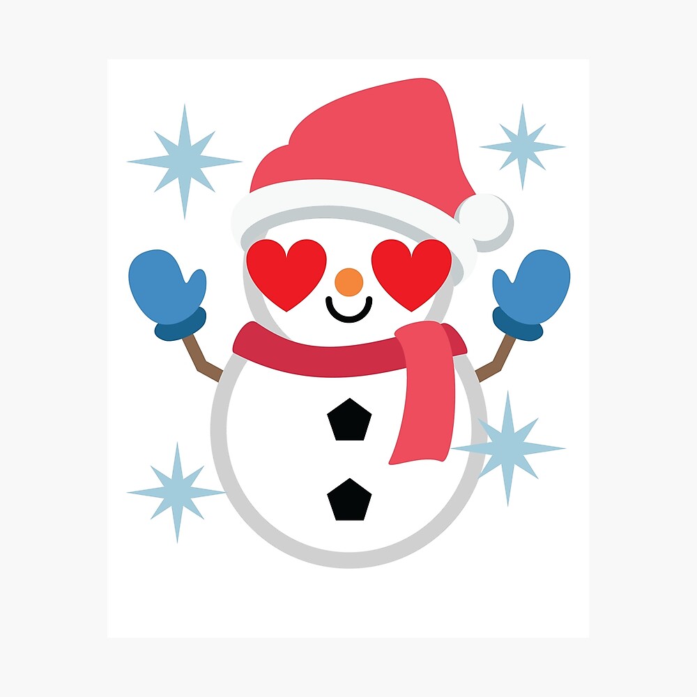 "Snowman Emoji " Photographic Print by HippoEmo Redbubble