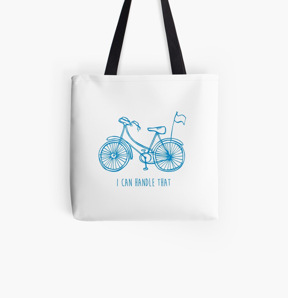 Hipster bicycle - blue All Over Print Tote Bag