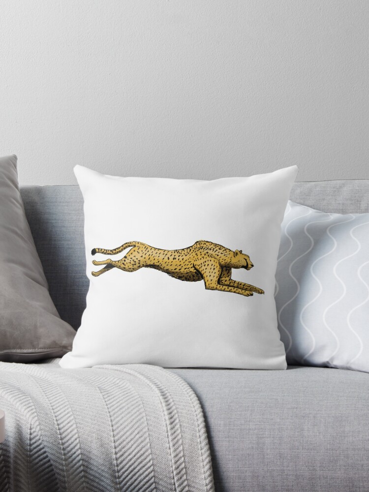 Running Cheetah Throw Pillow By Majed Alsuliman Redbubble