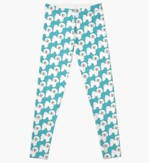 Bichon Frise dogs Fun Summer Turquoise Leggings
