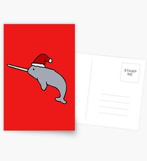 Christmas Narwhal Postcards