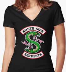 southside serpents riverdale Women's Fitted V-Neck T-Shirt