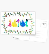 Christmas Princesses Inspired Silhouette Postcards