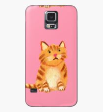Ginger Cat on pink Case/Skin for Samsung Galaxy