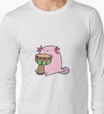 Axolotl Playing the Djembe Long Sleeve T-Shirt