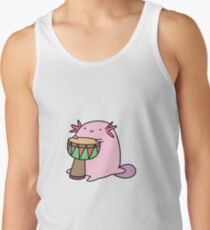 Camiseta de tirantes Axolotl tocando el djembe