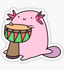 Axolotl Playing the Djembe Sticker