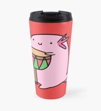 Axolotl Playing the Djembe Travel Mug