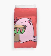 Axolotl Playing the Djembe Duvet Cover