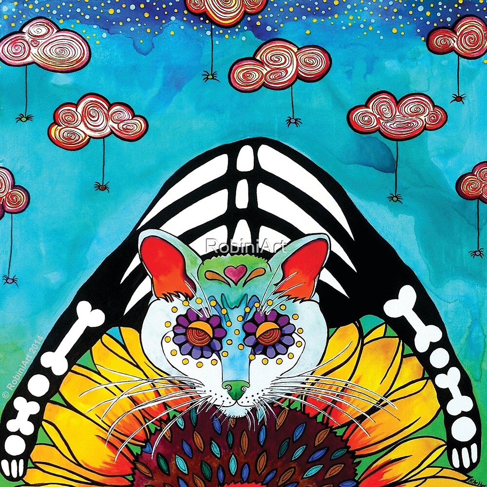 "Sunflower Cat" by RobiniArt Redbubble