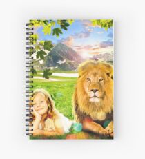 Just See Yourself (Girl and Lion) Spiral Notebook