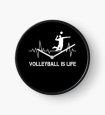 Volleyball Is Life Heartbeat Gifts Clock