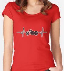 Heartbeat / Pulse - Cruiser Motorcycle Women's Fitted Scoop T-Shirt