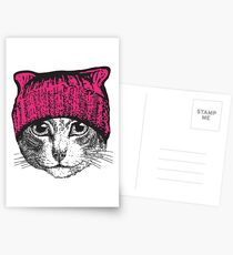 Pussyhat Protest Shirt - Women's March Pussycat Pink Hat Shirt Postcards