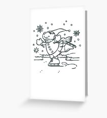 Cute Skating Girl T Shirt Christmas Gifts Greeting Card