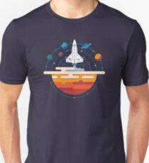 Space Shuttle and Planets Unisex T-Shirt