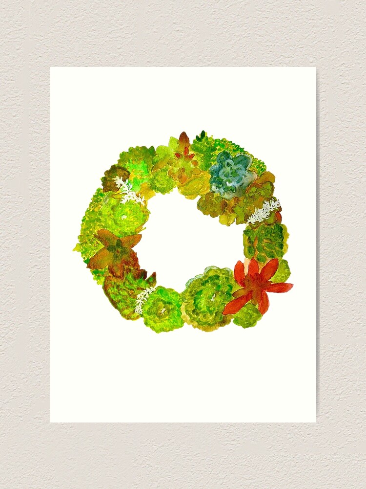 Alternate view of Succulent Wreath Art Print