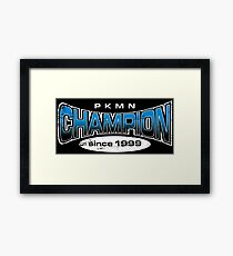 Pokemon Champion_Blue_DarkBG Framed Print