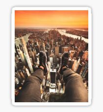 flying over manhattan Sticker
