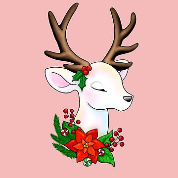 Hand Drawn Illustration Of Christmas Reindeer Stock Illustration - Download  Image Now - Animal, Animal Body Part, Animal Head - iStock