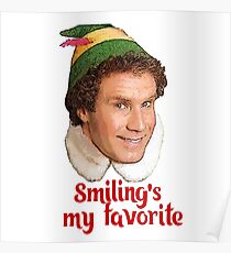 Lächelnd ist mein Liebling Buddy der Elf Will Ferrell Film Weihnachten Poster