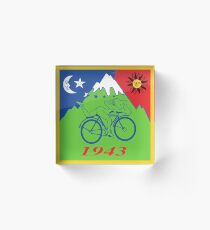Hofmann's Bikeride LSD Blotter Stickers Acrylic Block