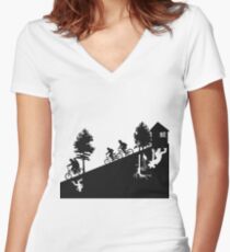 The upside down Women's Fitted V-Neck T-Shirt