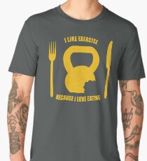I Like Exercise Because I Love Eating (Brigitte Lindholm) Men's Premium T-Shirt