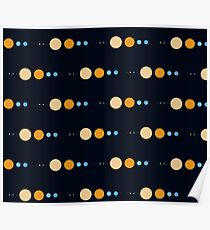 Planets to scale pattern Poster
