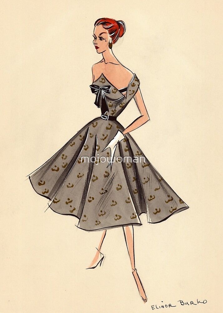 "Mid Century Modern Fashion Illustrations" by mojowoman Redbubble