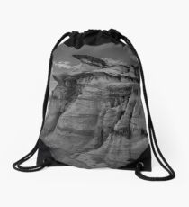 Bisti Badlands in Black and White Drawstring Bag