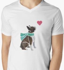 Watercolour Boston Terrier Men's V-Neck T-Shirt