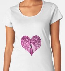 elbkatz` peacock heart pink Premium Scoop T-Shirt