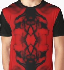 Mirrored Water Black and Red Graphic T-Shirt