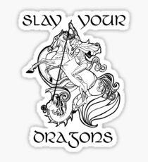Pegatina SLAY YOUR DRAGONS texto, pegatina