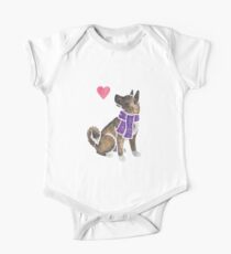 Watercolour Akita One Piece - Short Sleeve