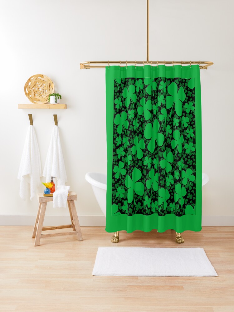 A Shamrock Field For St Patrick S Day Shower Curtain By Garaga