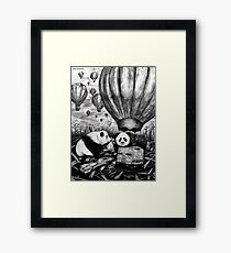 Pandas in Hot Air Balloons Framed Print